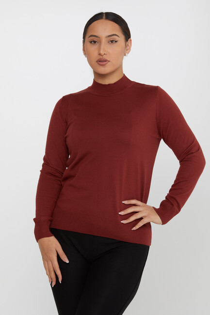 Women's Knitwear Stand Collar Basic Tile - 30613 | KAZEE - Thumbnail