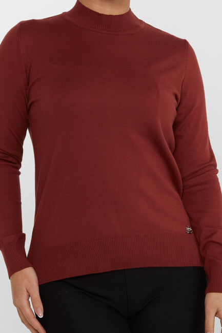 Women's Knitwear Stand Collar Basic Tile - 30613 | KAZEE - Thumbnail