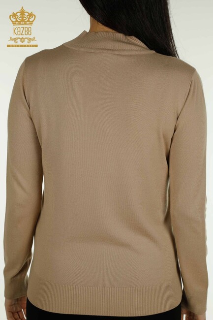 Women's Knitwear Stone Detailed Beige - 30656 | KAZEE - Thumbnail