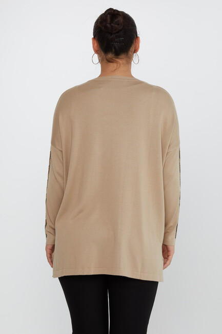 Women's Knitwear Stone Detailed Beige - 30746 | KAZEE - Thumbnail