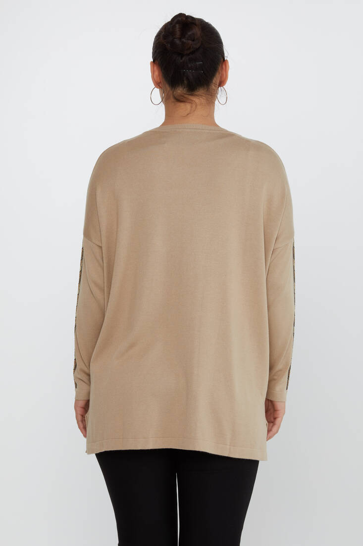 Women's Knitwear Stone Detailed Beige - 30746 | KAZEE