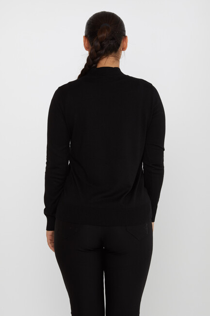 Women's Knitwear Stone Detailed Black - 30690 | KAZEE - Thumbnail