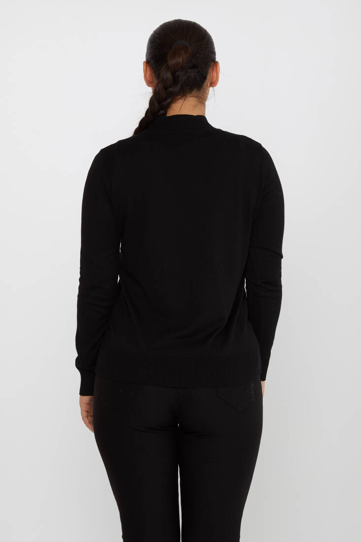 Women's Knitwear Stone Detailed Black - 30690 | KAZEE