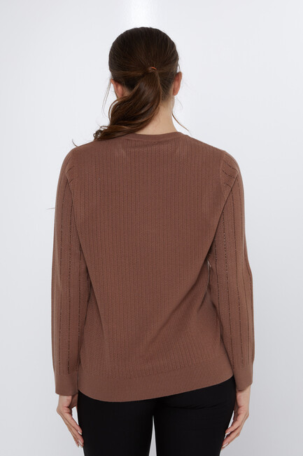 Women's Knitwear Stone Detailed Brown - 31110 | KAZEE - Thumbnail