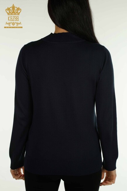 Women's Knitwear Stone Detailed Navy Blue - 30656 | KAZEE - Thumbnail