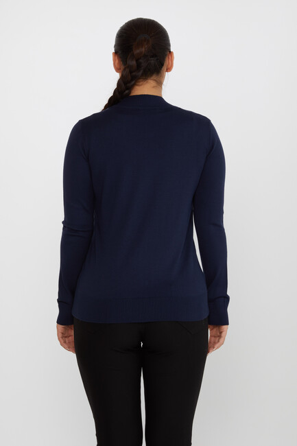 Women's Knitwear Stone Detailed Navy Blue - 30690 | KAZEE - Thumbnail