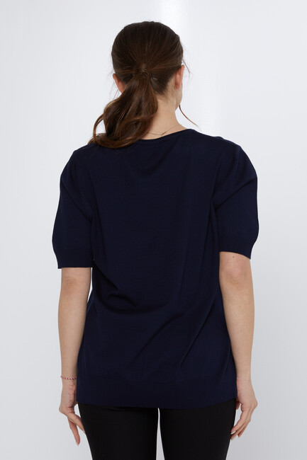 Women's Knitwear Stone Detailed Navy Blue - 31577 | KAZEE - Thumbnail