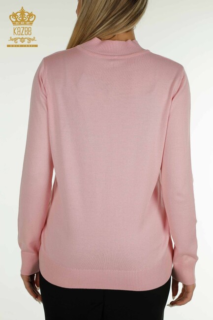 Women's Knitwear Stone Detailed Pink - 30672 | KAZEE - Thumbnail