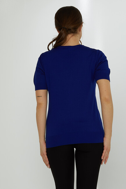 Women's Knitwear Crew Neck Stoned Saks - 31726 | KAZEE - Thumbnail