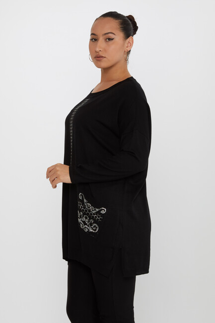 Women's Knitwear Stoned Black - 30601 | KAZEE - Thumbnail