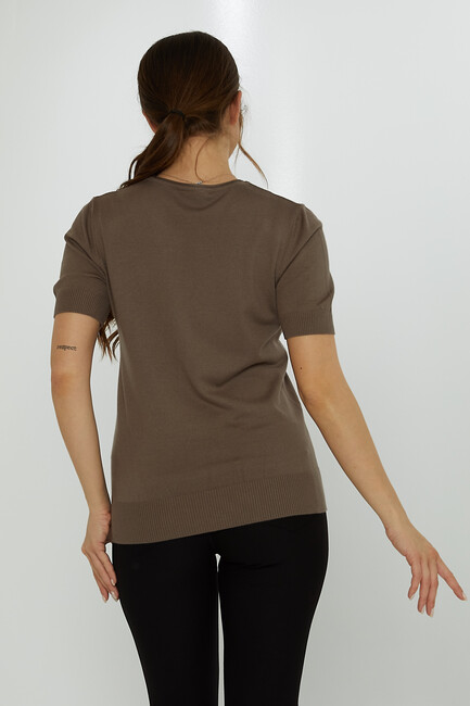 Women's Knitwear Crew Neck Stoned Mink - 31726 | KAZEE - Thumbnail