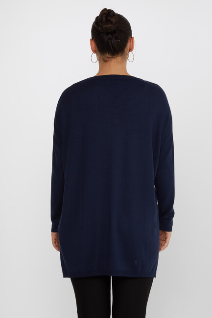 Women's Knitwear Stoned Navy Blue - 30601 | KAZEE - Thumbnail