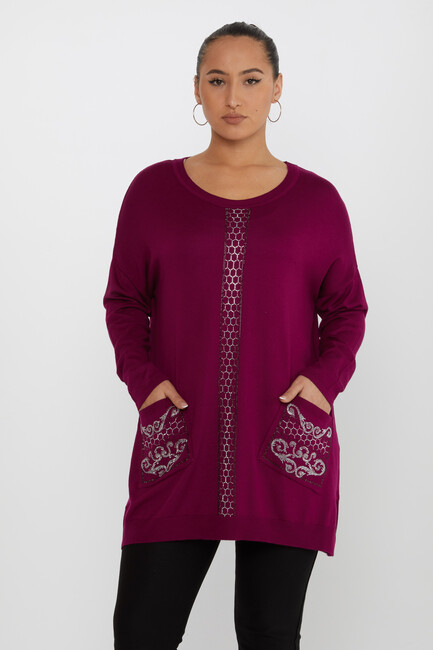 Women's Knitwear Stoned Purple - 30601 | KAZEE - Thumbnail