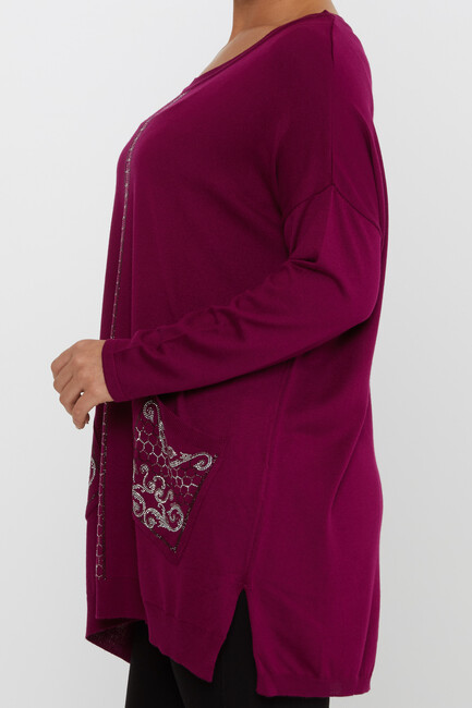 Women's Knitwear Stoned Purple - 30601 | KAZEE - Thumbnail