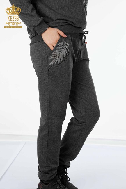 Women's Tracksuit Set Tiger Pattern Anthracite - 17459 | KAZEE - Thumbnail