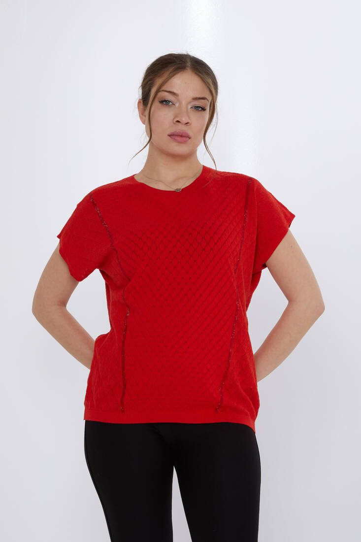 Women's Sweater Hole Detail Orange - 31761 | KAZEE