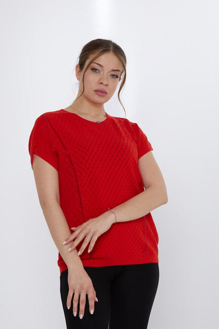 Women's Sweater Hole Detail Orange - 31761 | KAZEE - Thumbnail