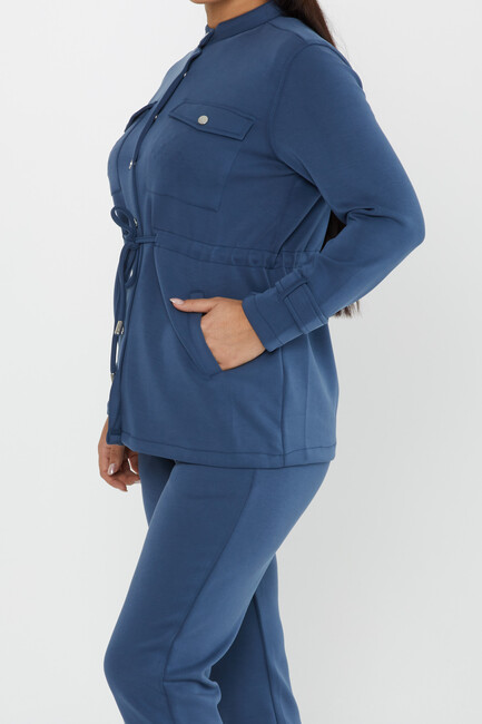 Women's Tracksuit Button Detail Indigo - 17622 | KAZEE - Thumbnail