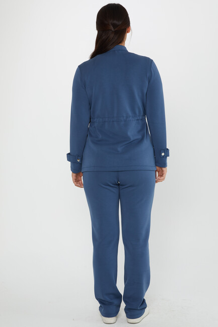 Women's Tracksuit Button Detail Indigo - 17622 | KAZEE - Thumbnail