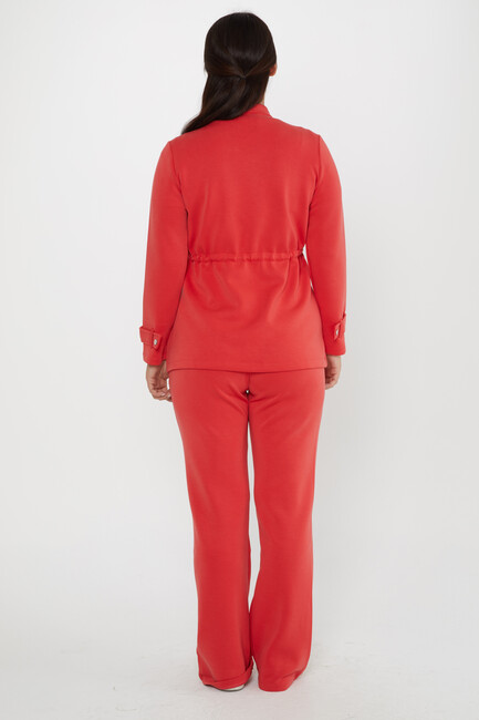 Women's Tracksuit Button Detail Red - 17622 | KAZEE - Thumbnail