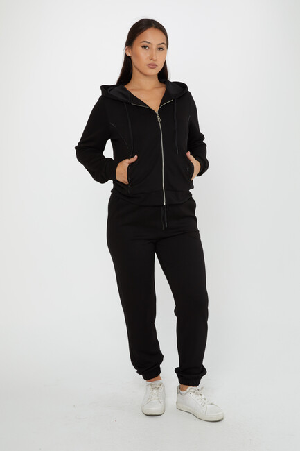 Women's Tracksuit Hooded Black - 17550 | KAZEE - Thumbnail