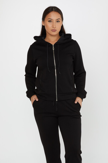 Women's Tracksuit Hooded Black - 17550 | KAZEE - Thumbnail