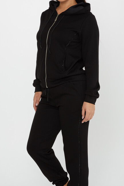 Women's Tracksuit Hooded Black - 17550 | KAZEE - Thumbnail