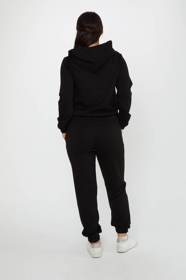 Women's Tracksuit Hooded Black - 17550 | KAZEE