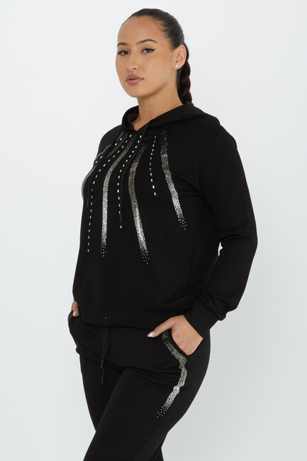 Women's Tracksuit Hooded Black - 17597 | KAZEE - Thumbnail