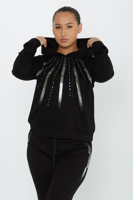 Women's Tracksuit Hooded Black - 17597 | KAZEE - Thumbnail