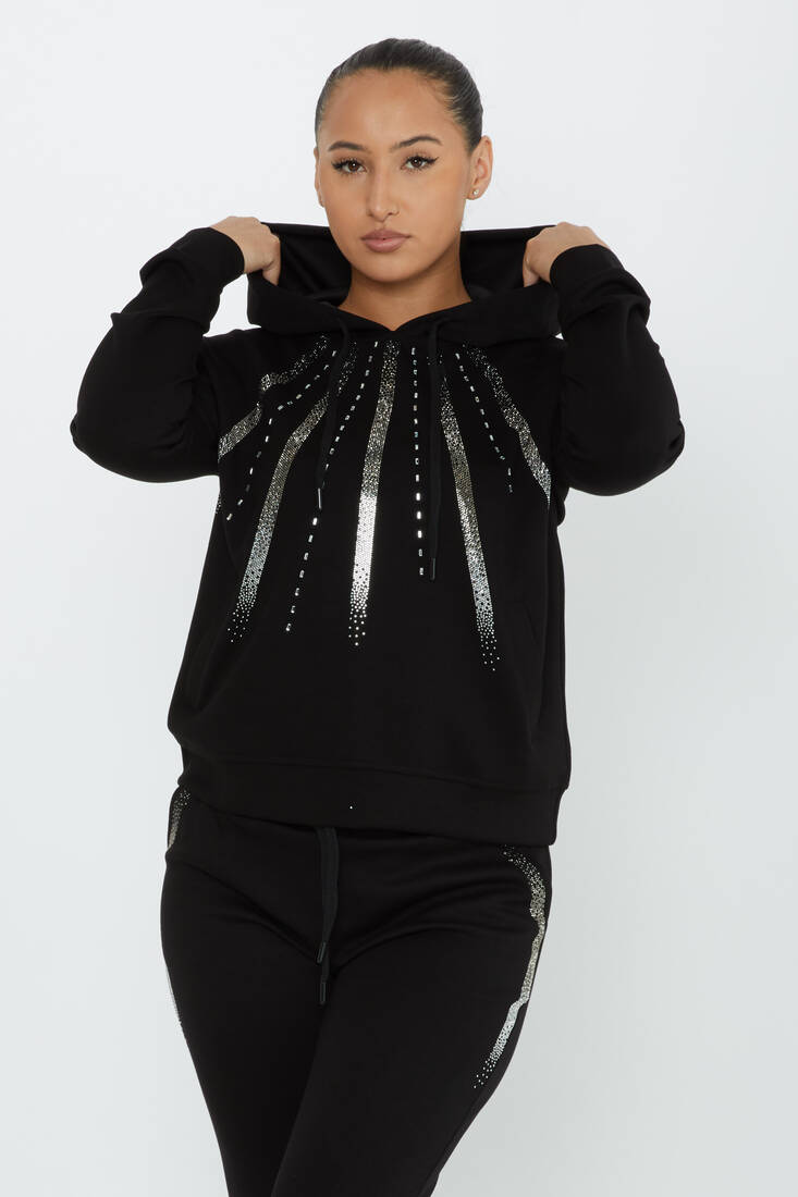 Women's Tracksuit Hooded Black - 17597 | KAZEE