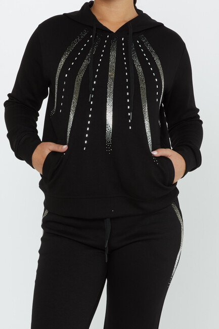 Women's Tracksuit Hooded Black - 17597 | KAZEE - Thumbnail