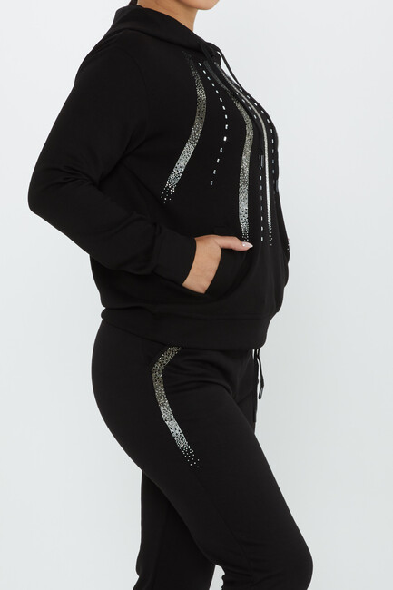 Women's Tracksuit Hooded Black - 17597 | KAZEE - Thumbnail