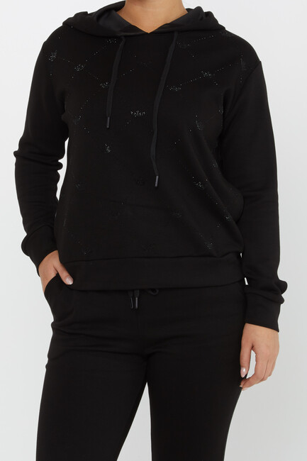 Women's Tracksuit Hooded Black - 17625 | KAZEE - Thumbnail