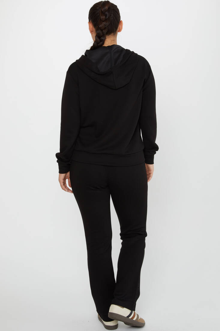 Women's Tracksuit Hooded Black - 17625 | KAZEE