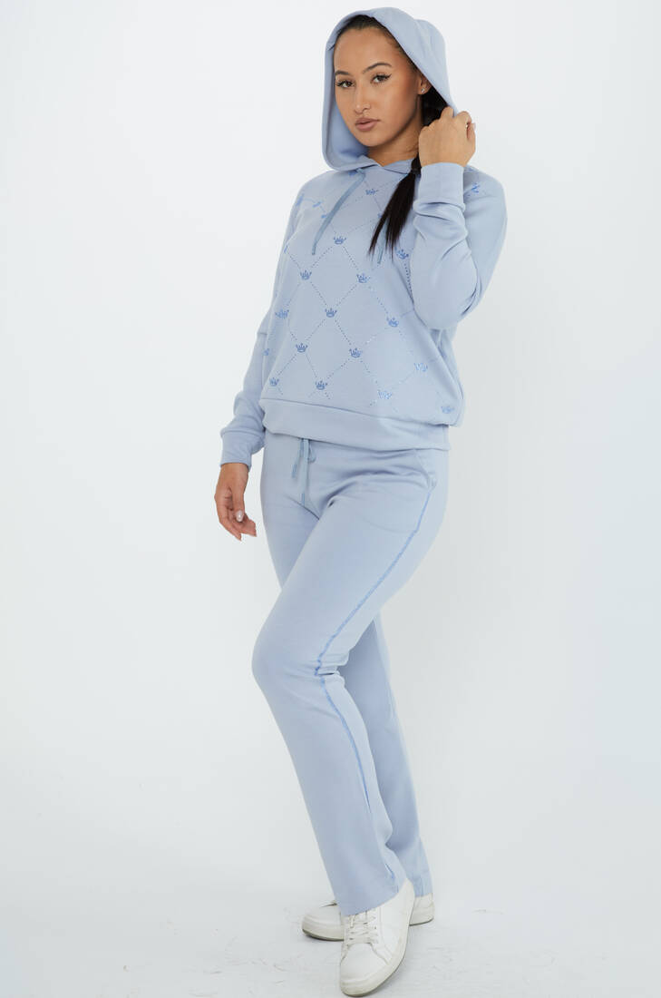 Women's Tracksuit Hooded Blue - 17625 | KAZEE