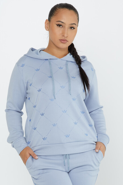 Women's Tracksuit Hooded Blue - 17625 | KAZEE - Thumbnail