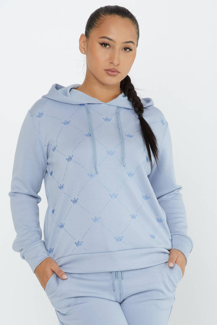 Women's Tracksuit Hooded Blue - 17625 | KAZEE