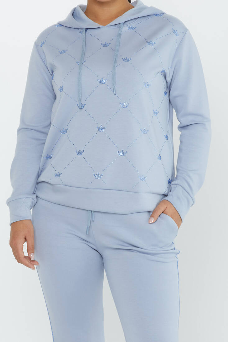 Women's Tracksuit Hooded Blue - 17625 | KAZEE