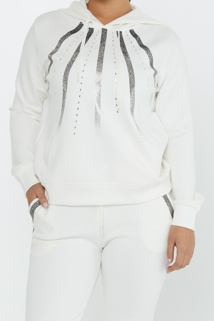 Women's Tracksuit Hooded Ecru - 17597 | KAZEE - Thumbnail