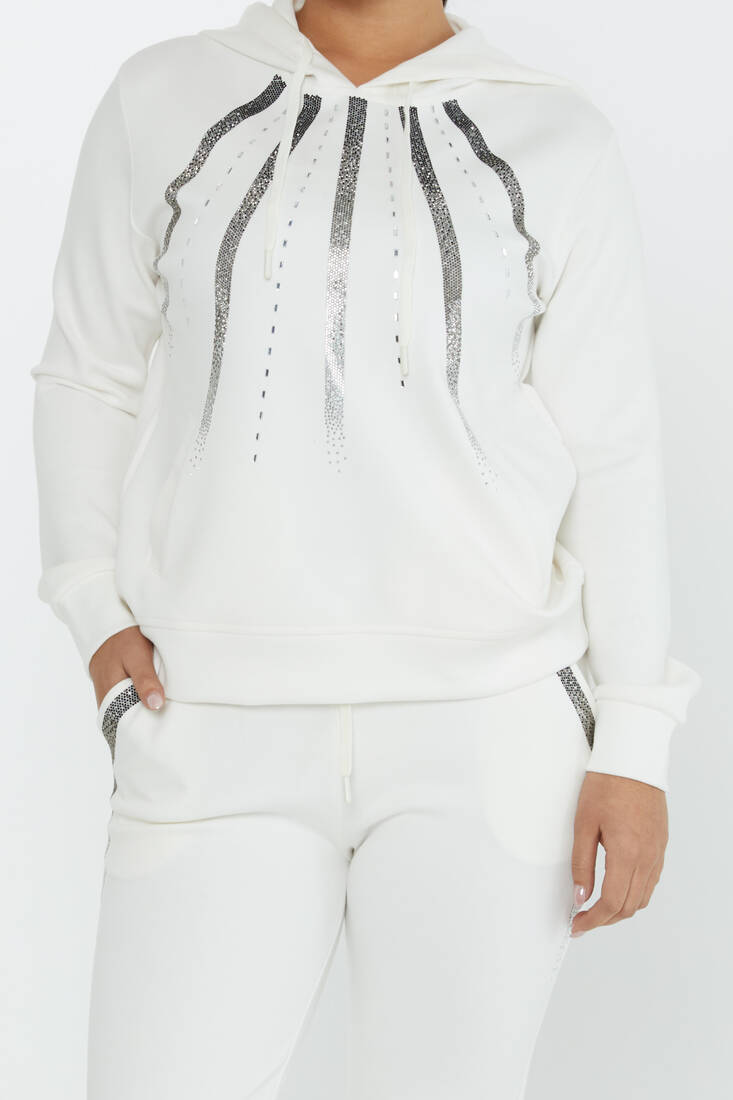 Women's Tracksuit Hooded Ecru - 17597 | KAZEE