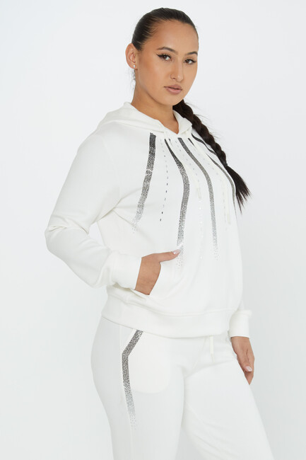 Women's Tracksuit Hooded Ecru - 17597 | KAZEE - Thumbnail