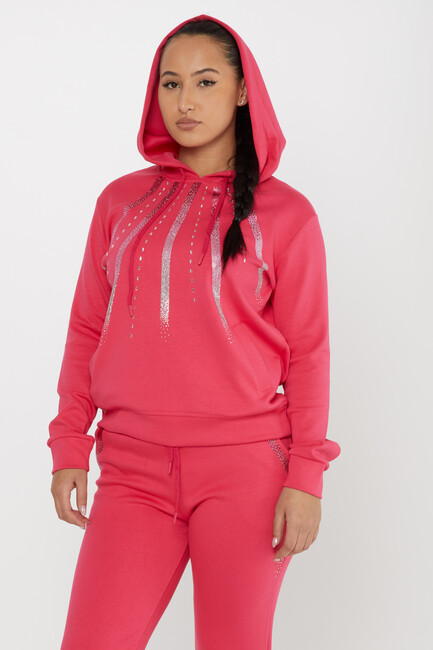 Women's Tracksuit Hooded Pink - 17597 | KAZEE - Thumbnail