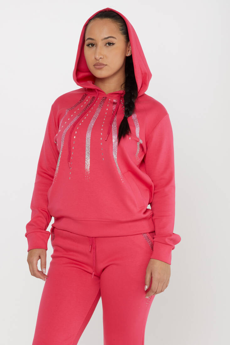 Women's Tracksuit Hooded Pink - 17597 | KAZEE