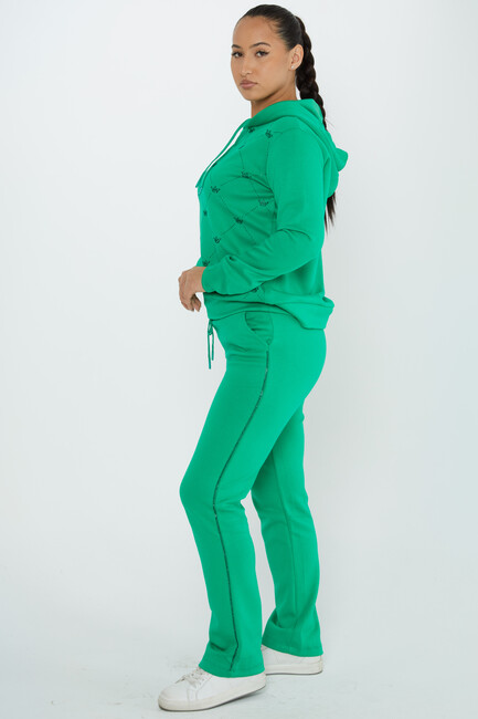 Women's Tracksuit Hooded Pistachio Green - 17625 | KAZEE - Thumbnail