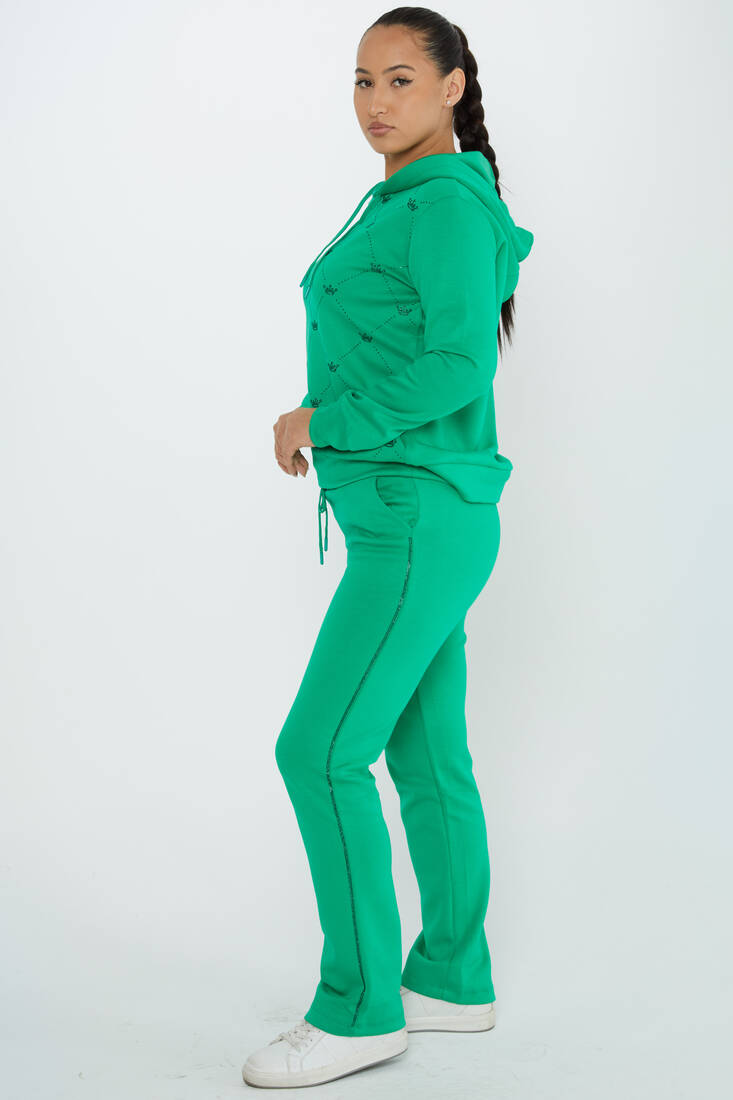 Women's Tracksuit Hooded Pistachio Green - 17625 | KAZEE