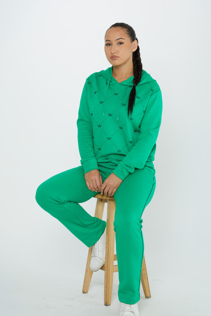 Women's Tracksuit Hooded Pistachio Green - 17625 | KAZEE - Thumbnail