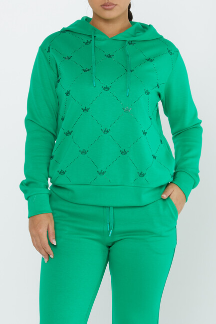 Women's Tracksuit Hooded Pistachio Green - 17625 | KAZEE - Thumbnail