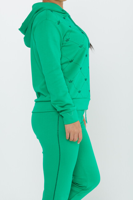 Women's Tracksuit Hooded Pistachio Green - 17625 | KAZEE - Thumbnail