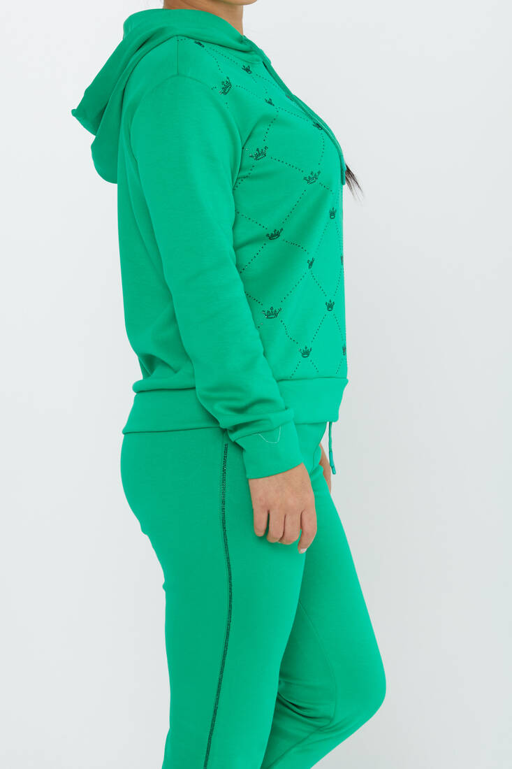 Women's Tracksuit Hooded Pistachio Green - 17625 | KAZEE